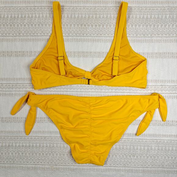 Hot Water Yellow Tie Bikini Set Size XL | 2 Piece Swimsuit | Bright & New - Picture 2 of 5